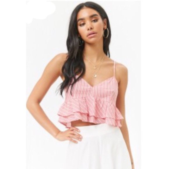 Forever 2 Striped Boho Crop Top - Picture 1 of 11